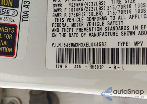 2014 Honda Cr-V Lx from USA, damaged, VIN 5J6RM3H3XEL044583